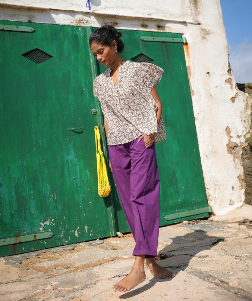 Pantalon Calista – Popeline de coton purple