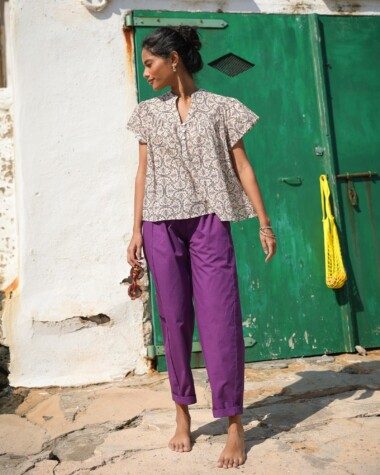 Pantalon Calista – Popeline de coton purple