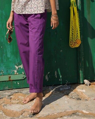 Pantalon Calista – Popeline de coton purple