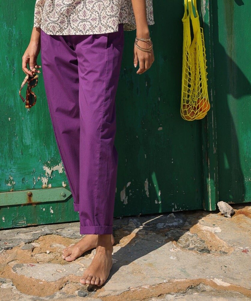 Pantalon Calista – Popeline de coton purple