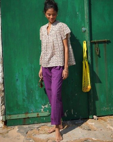 Pantalon Calista – Popeline de coton purple