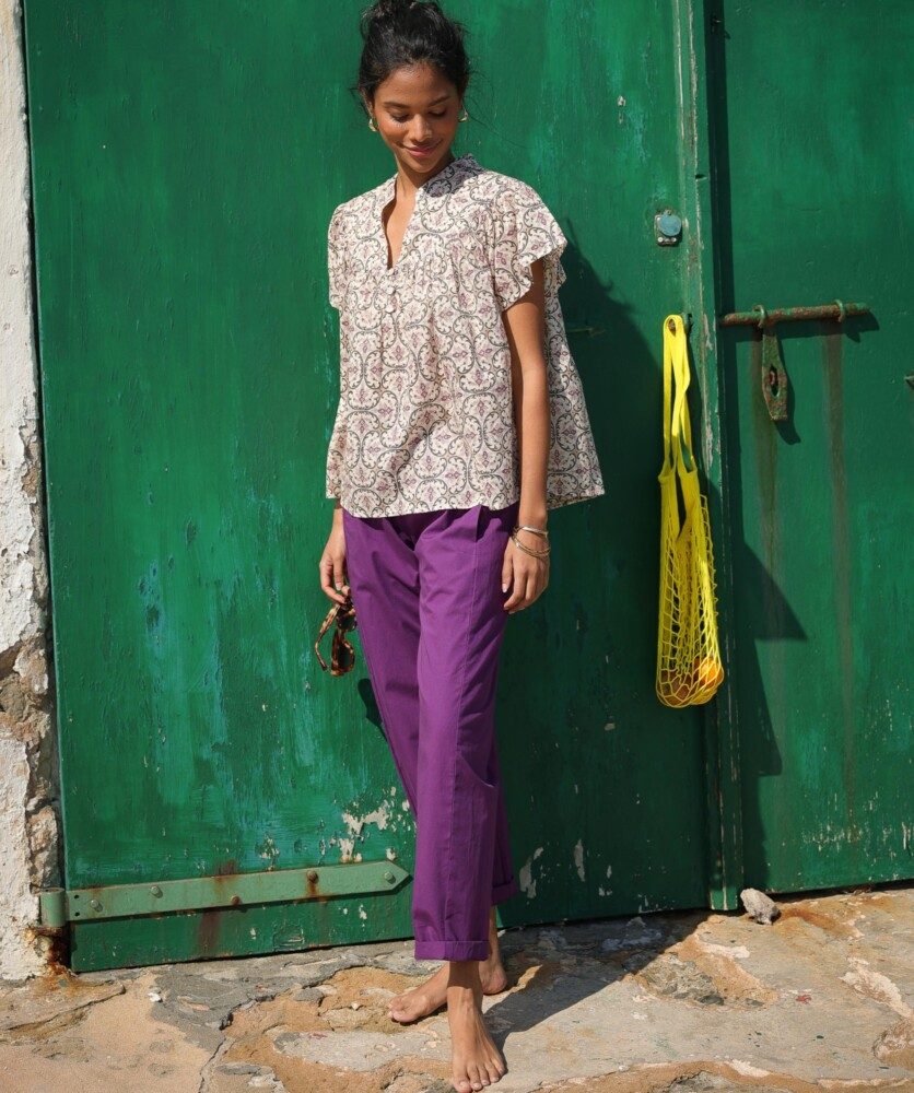 Pantalon Calista – Popeline de coton purple