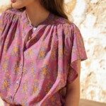 Chemise Beija – imprimé block-print Jasmine violette