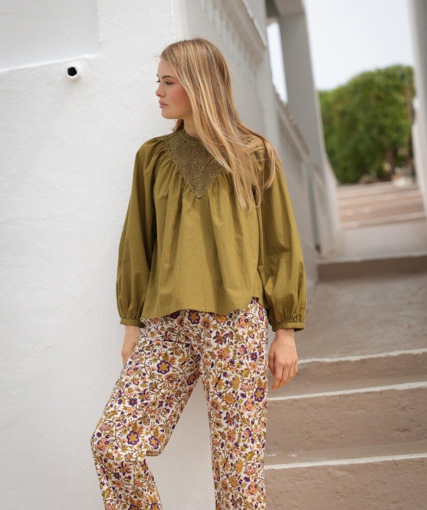 Pantalon Maho – Imprimé Sesimbra myrtille