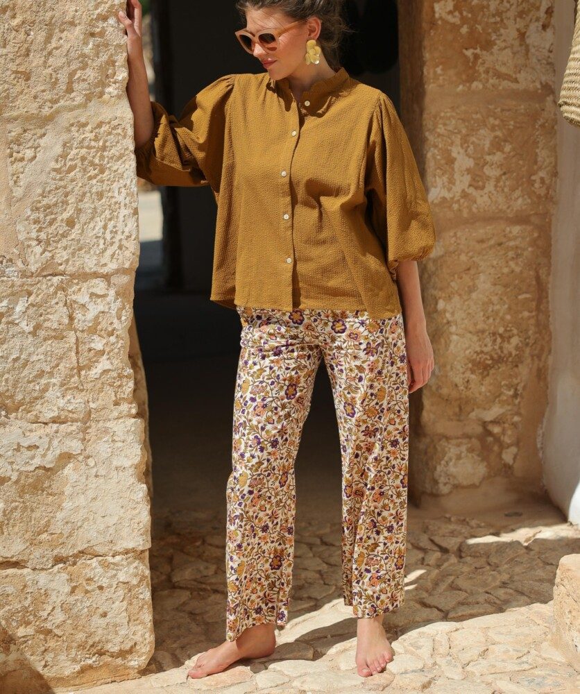 Pantalon Maho – Imprimé Sesimbra myrtille