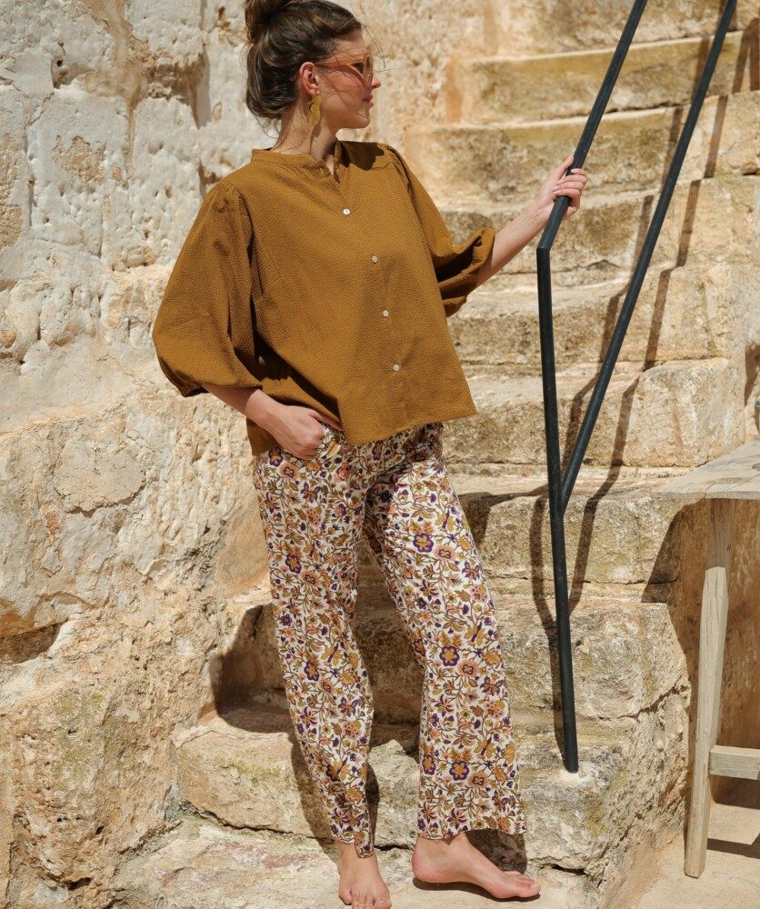 Pantalon Maho – Imprimé Sesimbra myrtille