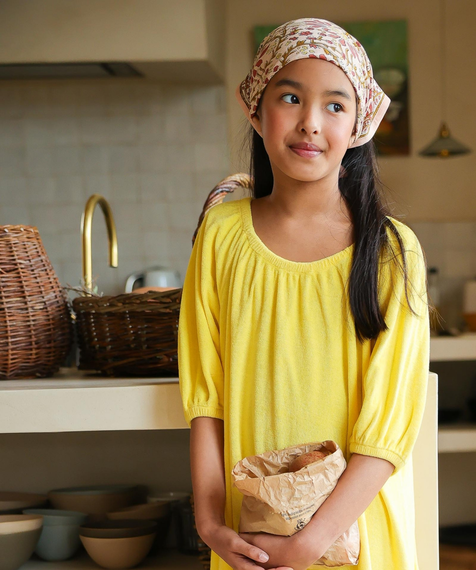 Foulard petit format – Palmyre Rose Poudré