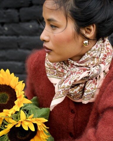 Foulard grand format – Palmyre Rose Poudré