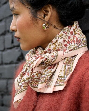 Foulard grand format – Palmyre Rose Poudré