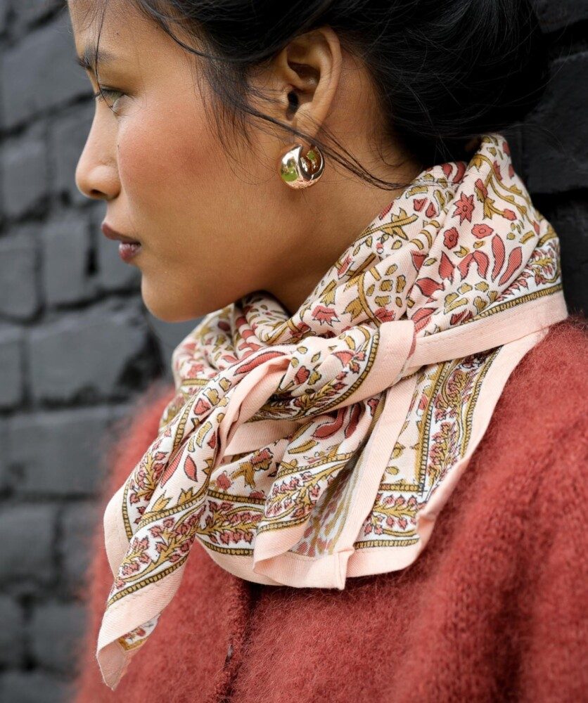 Foulard grand format – Palmyre Rose Poudré