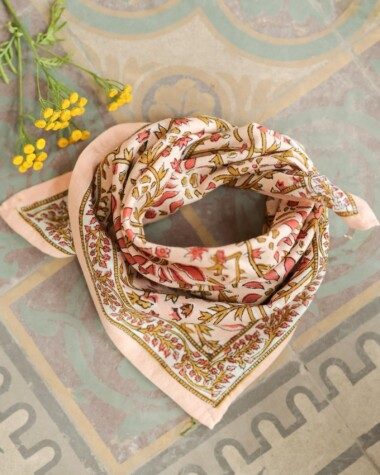 Foulard petit format – Palmyre Rose Poudré