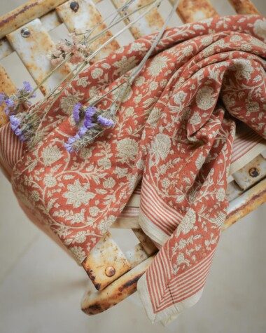 Foulard grand format – Anjali Orange Brûlée