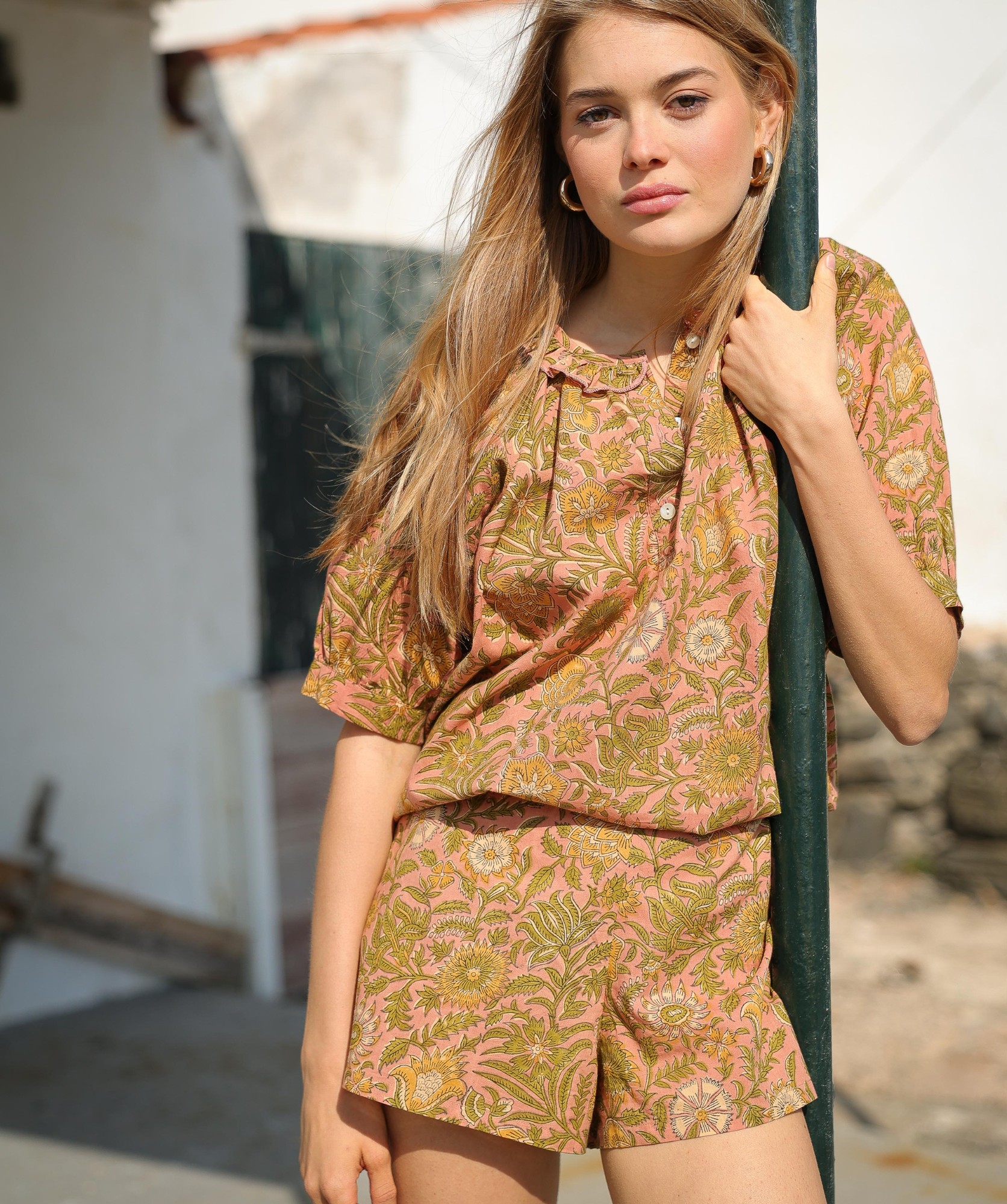 Short Yazia – Imprimé block-print June