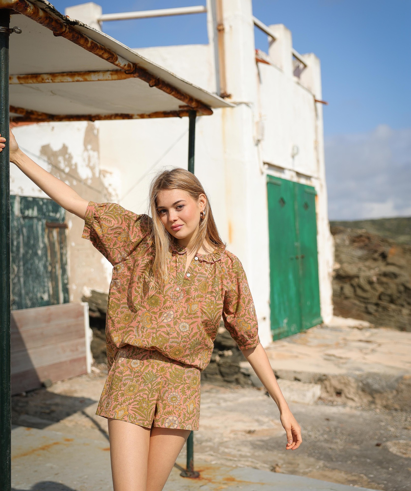 Short Yazia – Imprimé block-print June