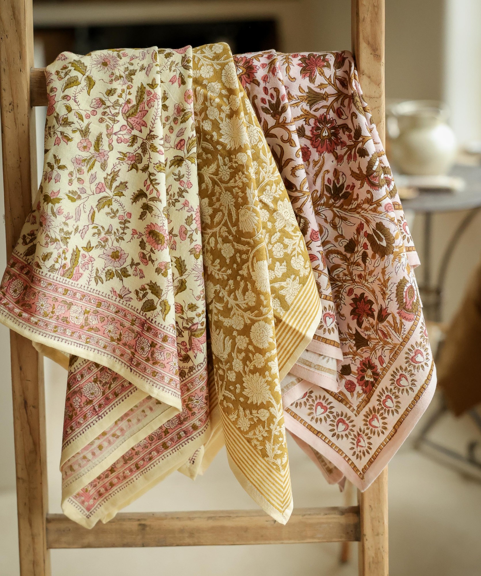 Foulard grand format – Mina rose poudre