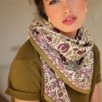 Foulard grand format – Mina amethyste
