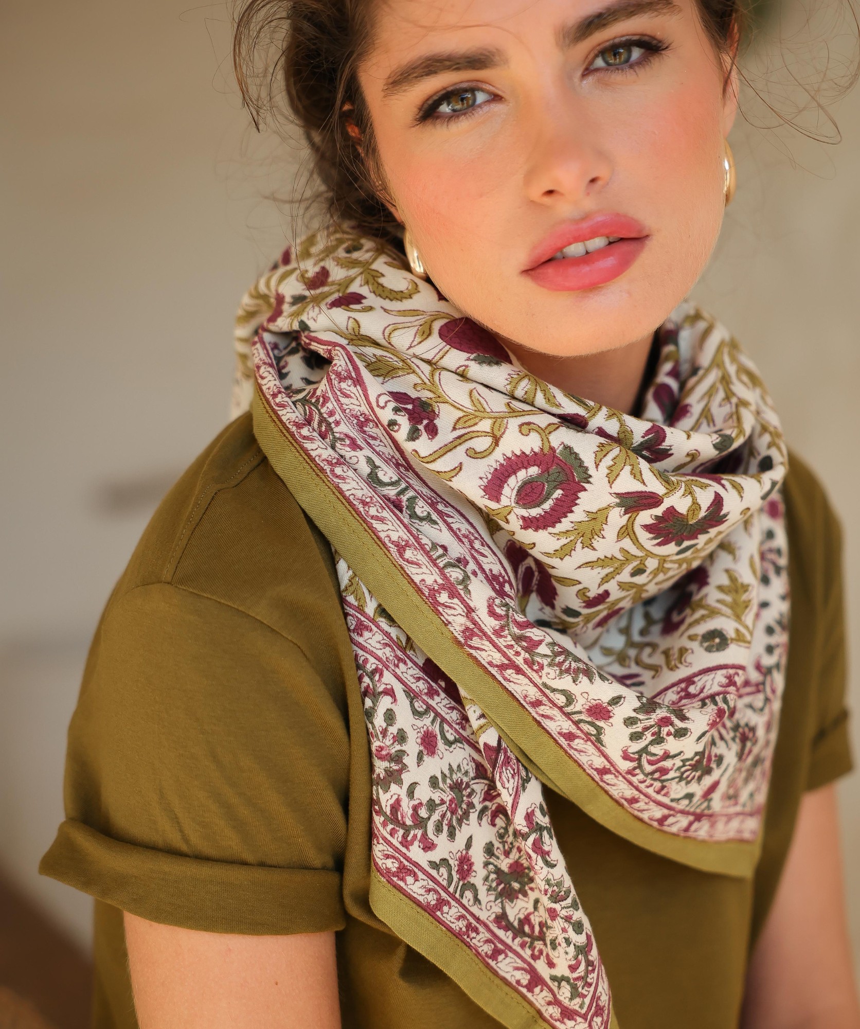 Foulard grand format – Mina amethyste