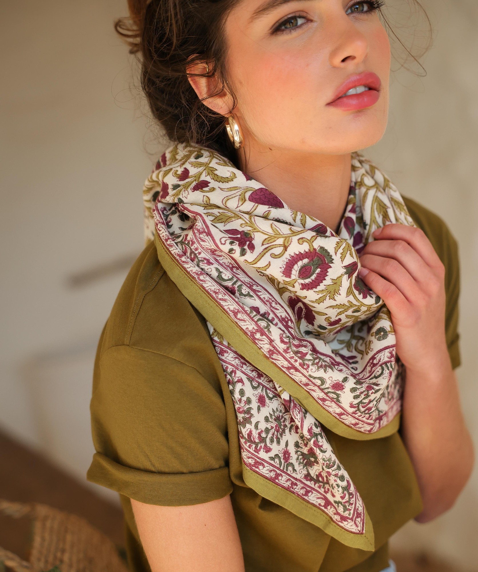 Foulard grand format – Mina amethyste