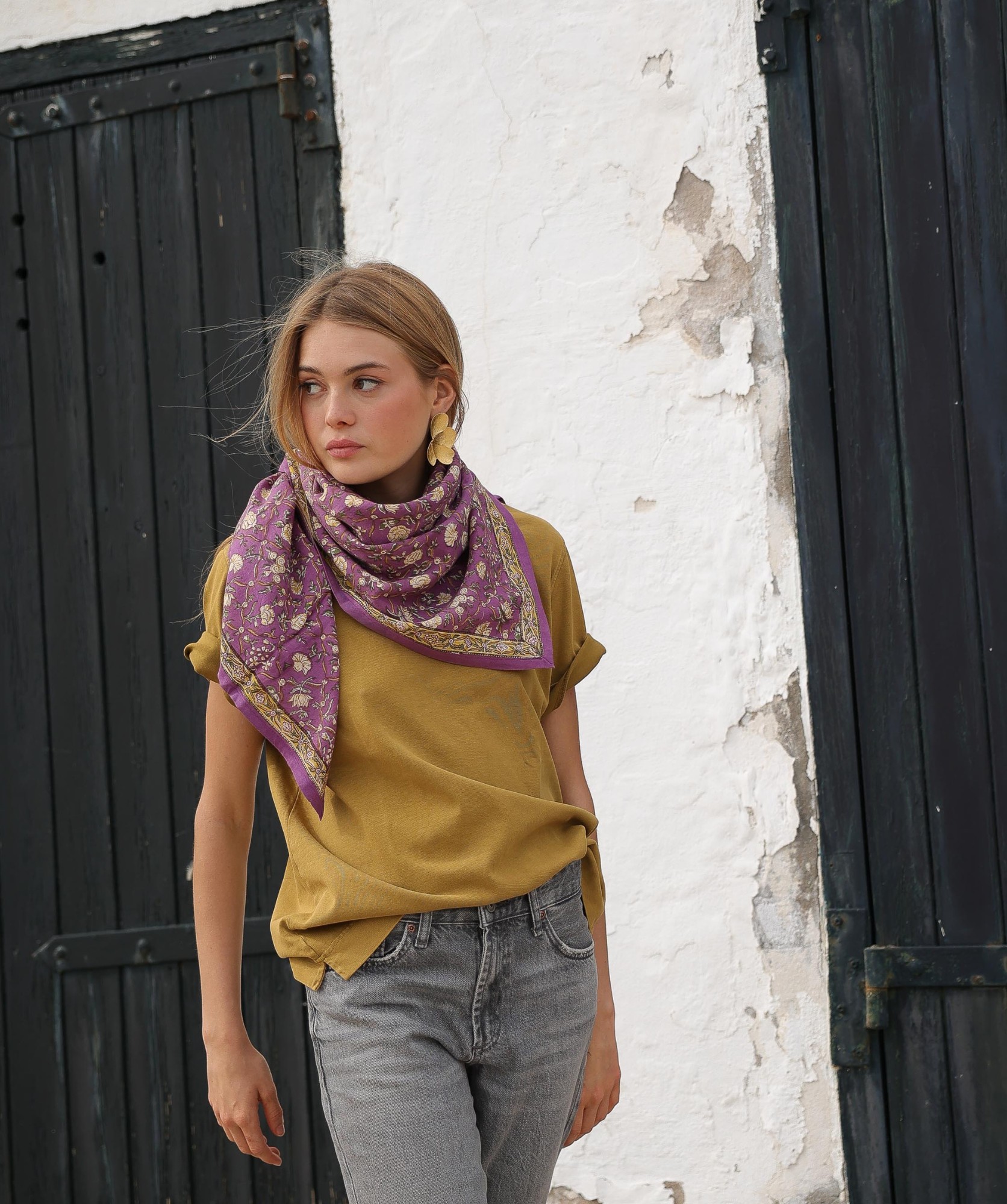 Foulard grand format – Albertine Purple