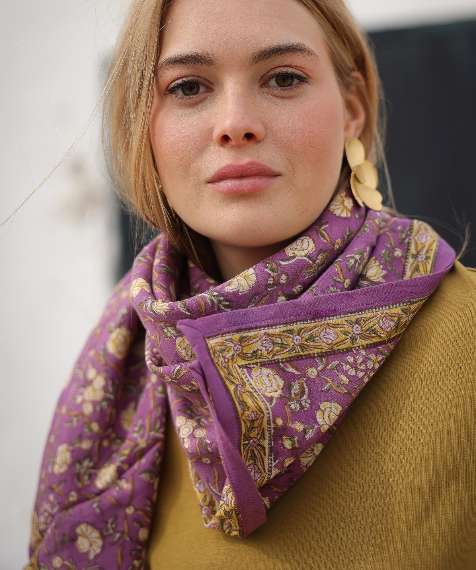 Foulard grand format – Albertine Purple