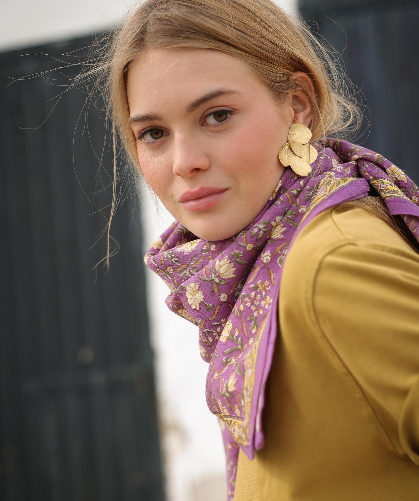 Foulard grand format – Albertine Purple