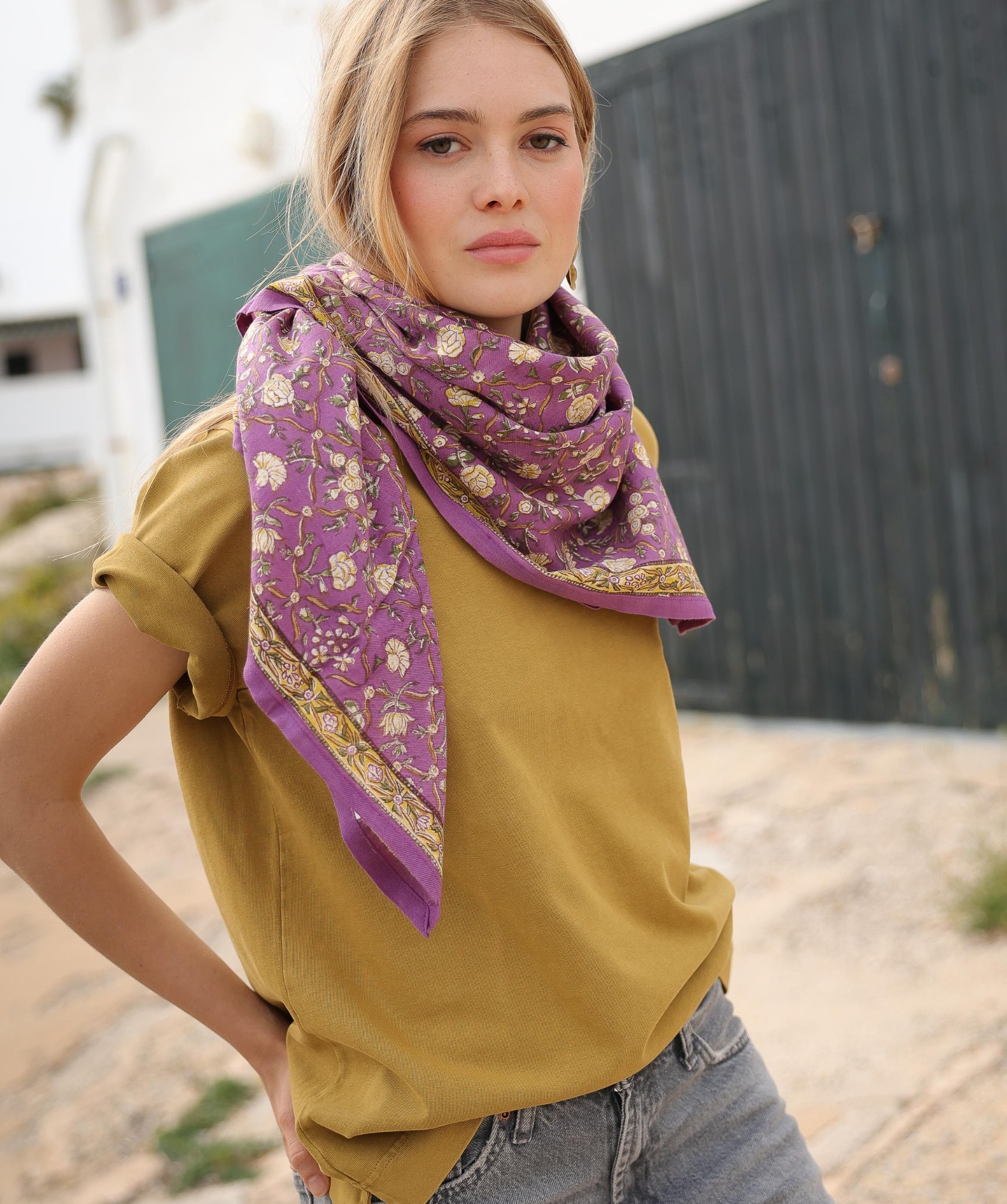 Foulard grand format – Albertine Purple