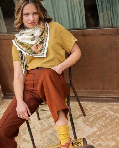 Foulard grand format – Balkan écru