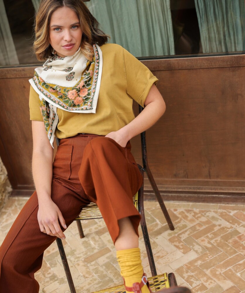 Foulard grand format – Balkan écru