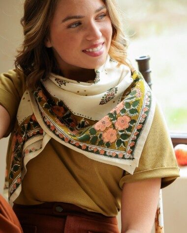 Foulard grand format – Balkan écru