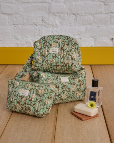 Trousse à maquillage – Albertine Vert Aqua