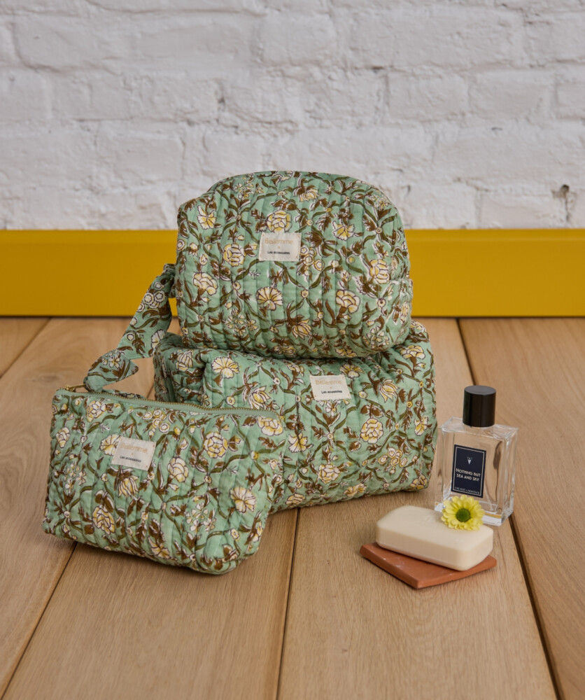 Trousse à maquillage – Albertine Vert Aqua