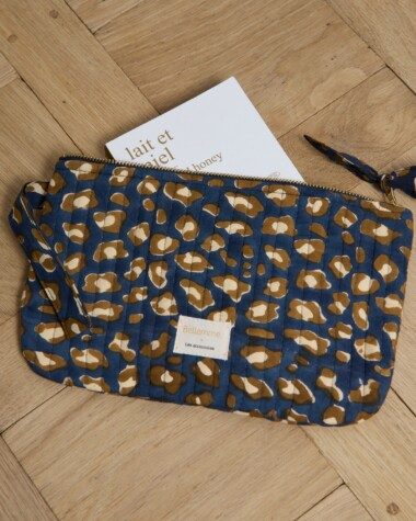 Pochette format medium – Léopard Navy