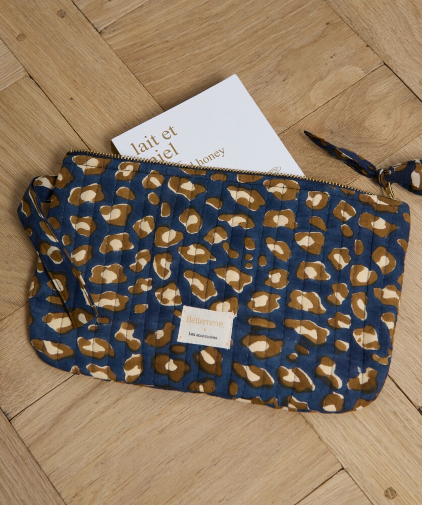 Pochette format medium – Léopard Navy