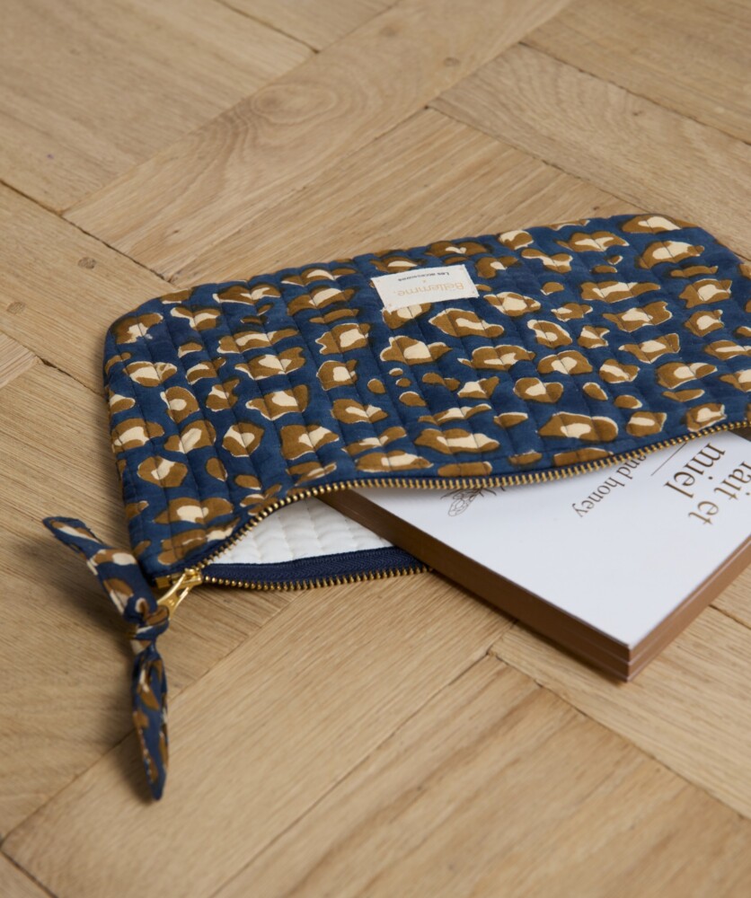 Pochette format medium – Léopard Navy