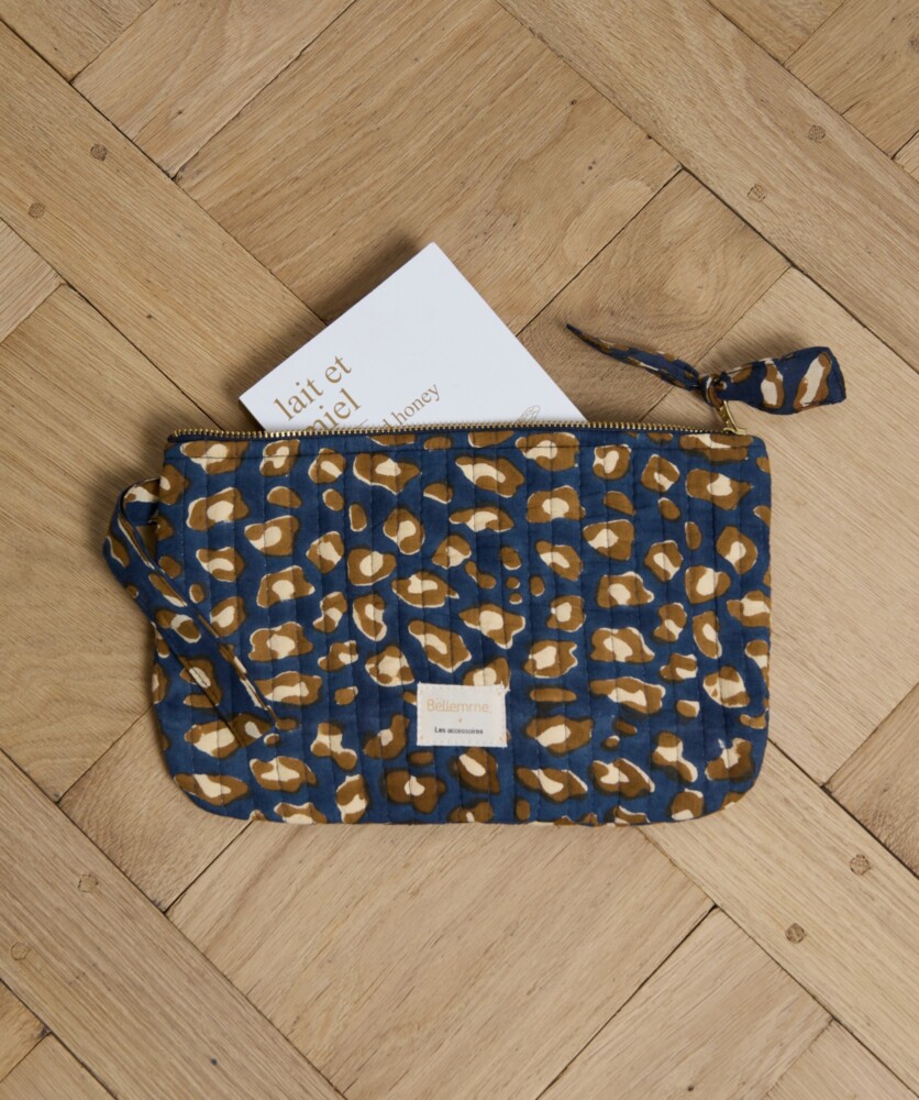 Pochette format medium – Léopard Navy