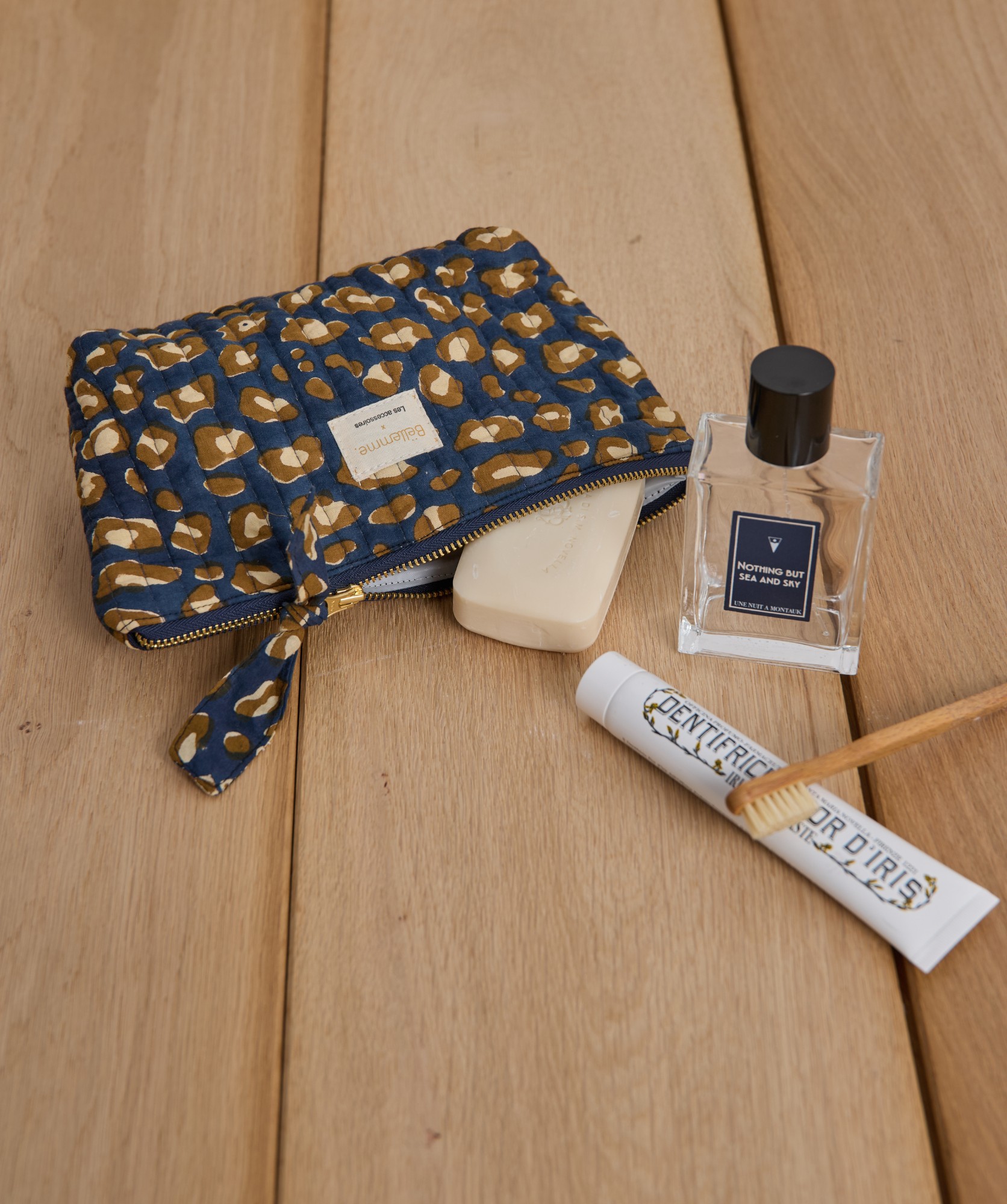 Trousse à maquillage Alma – Léopard Navy
