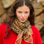 Foulard en laine grand format – Léopard Camel