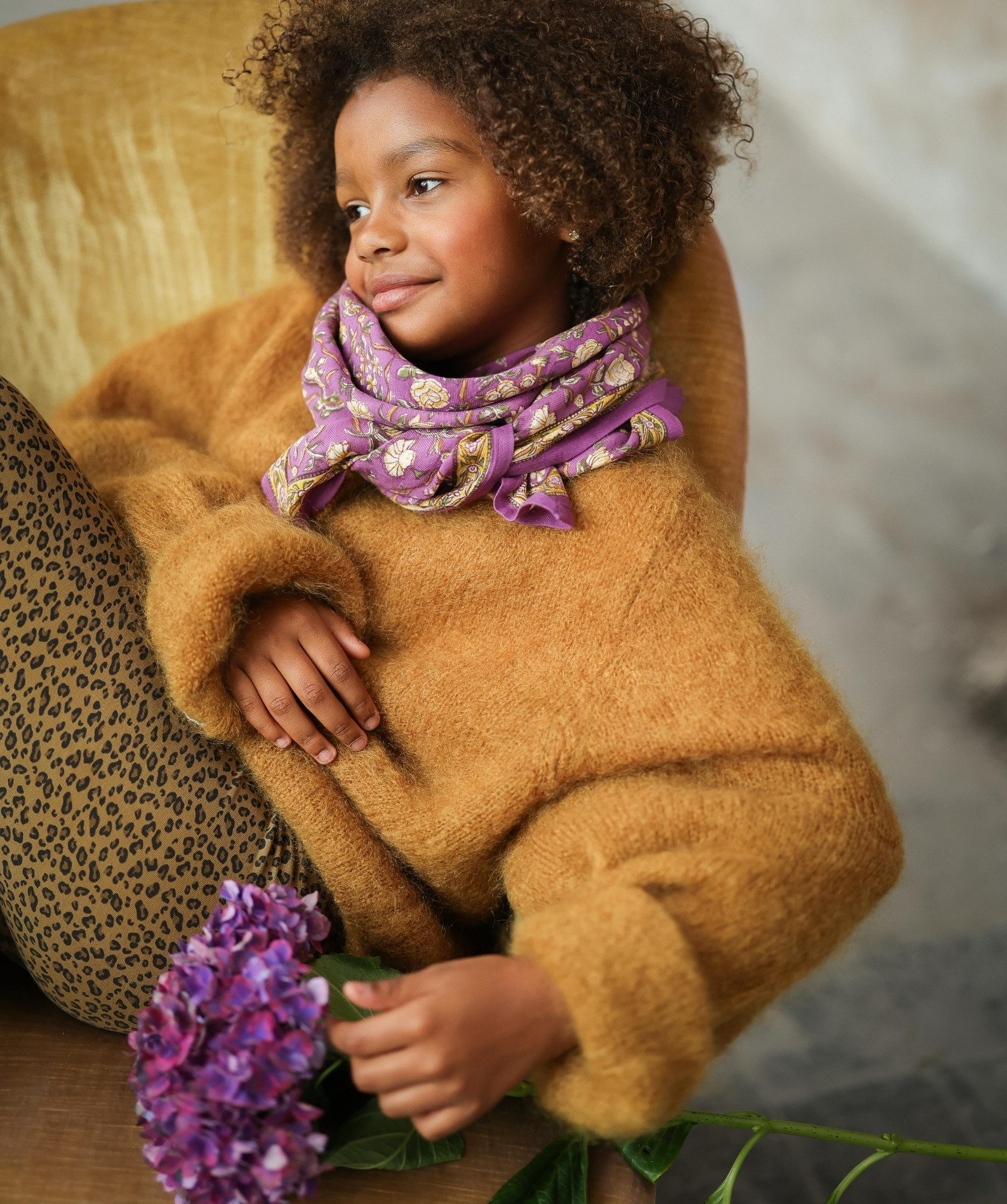 Foulard grand format – Albertine Purple