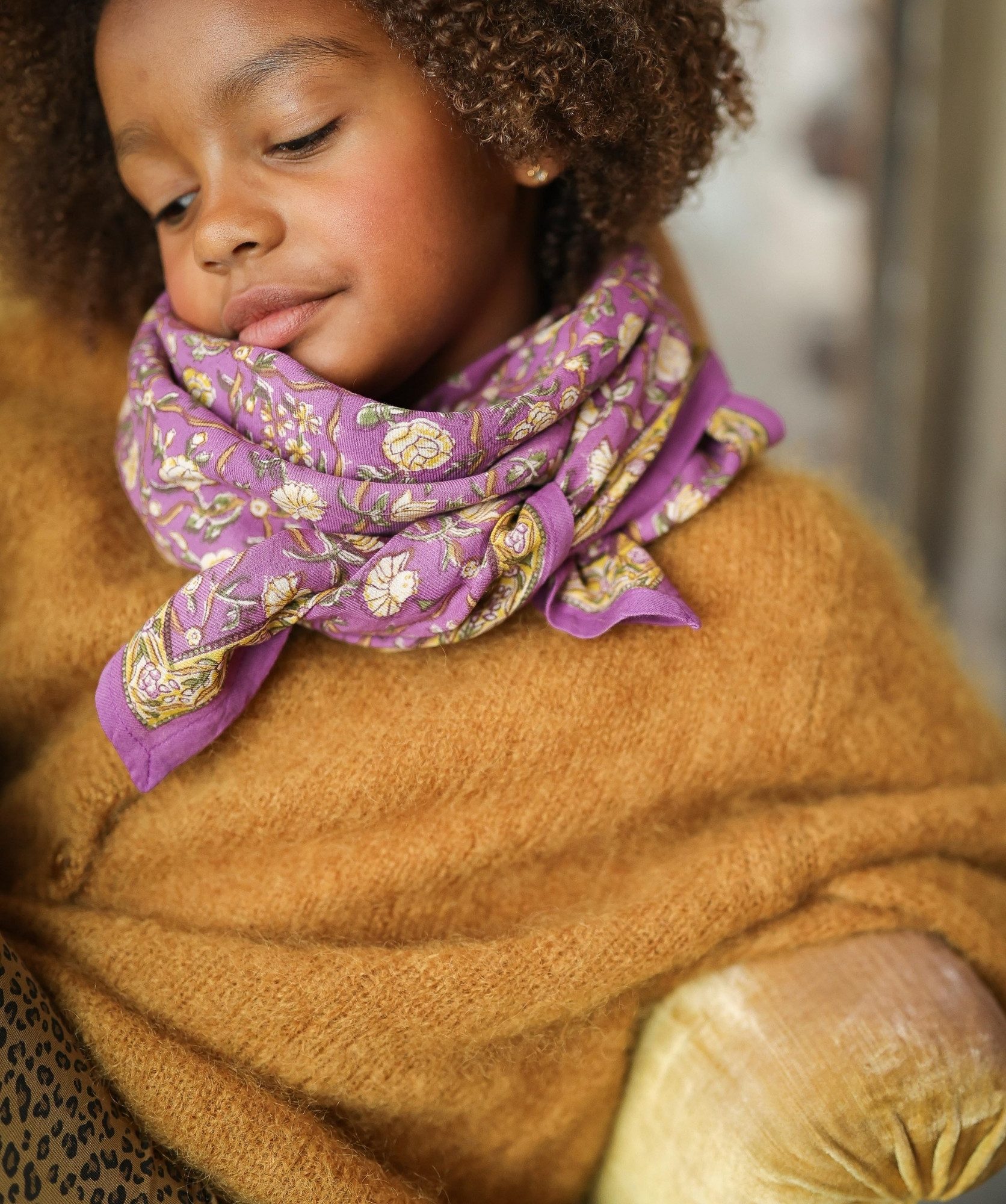 Foulard grand format – Albertine Purple