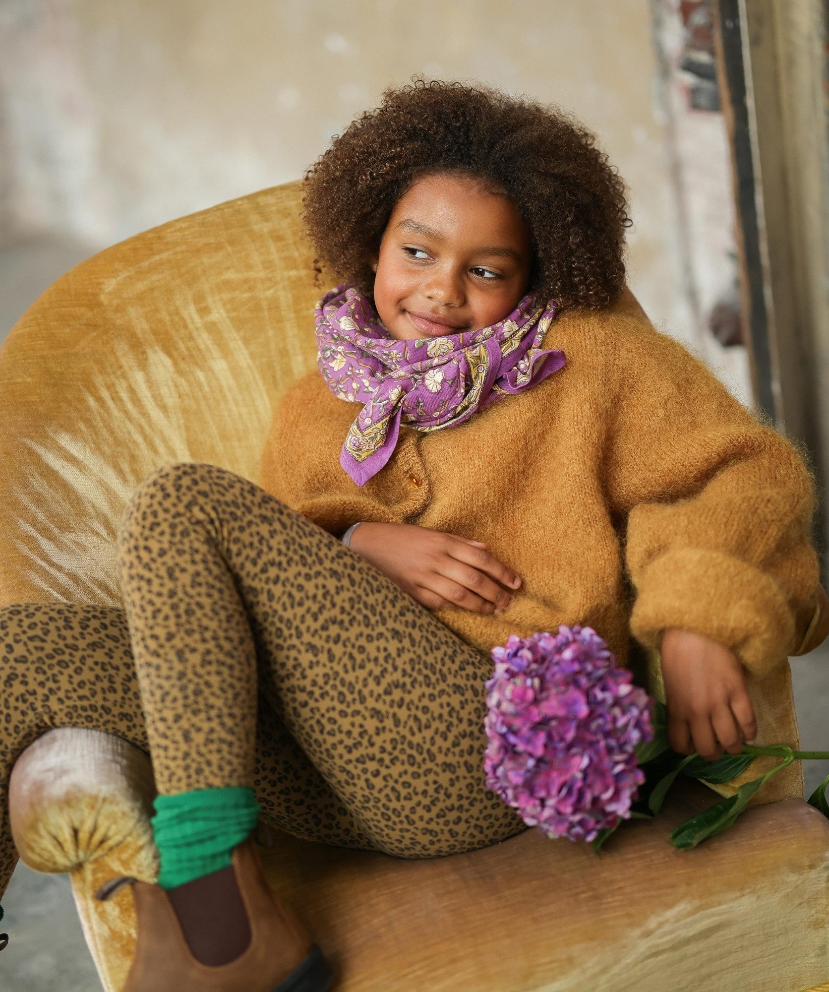 Foulard grand format – Albertine Purple