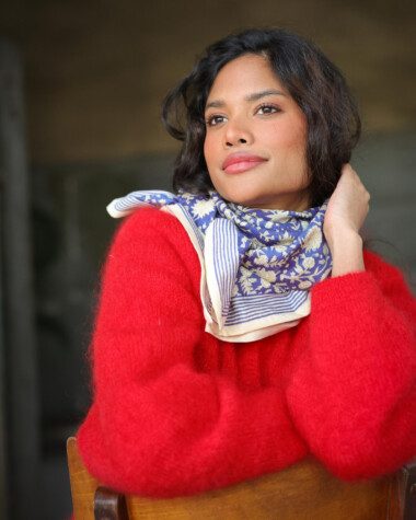 Foulard grand format – Anjali Cobalt