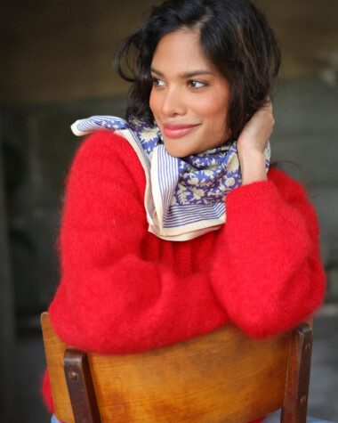 Foulard grand format – Anjali Cobalt