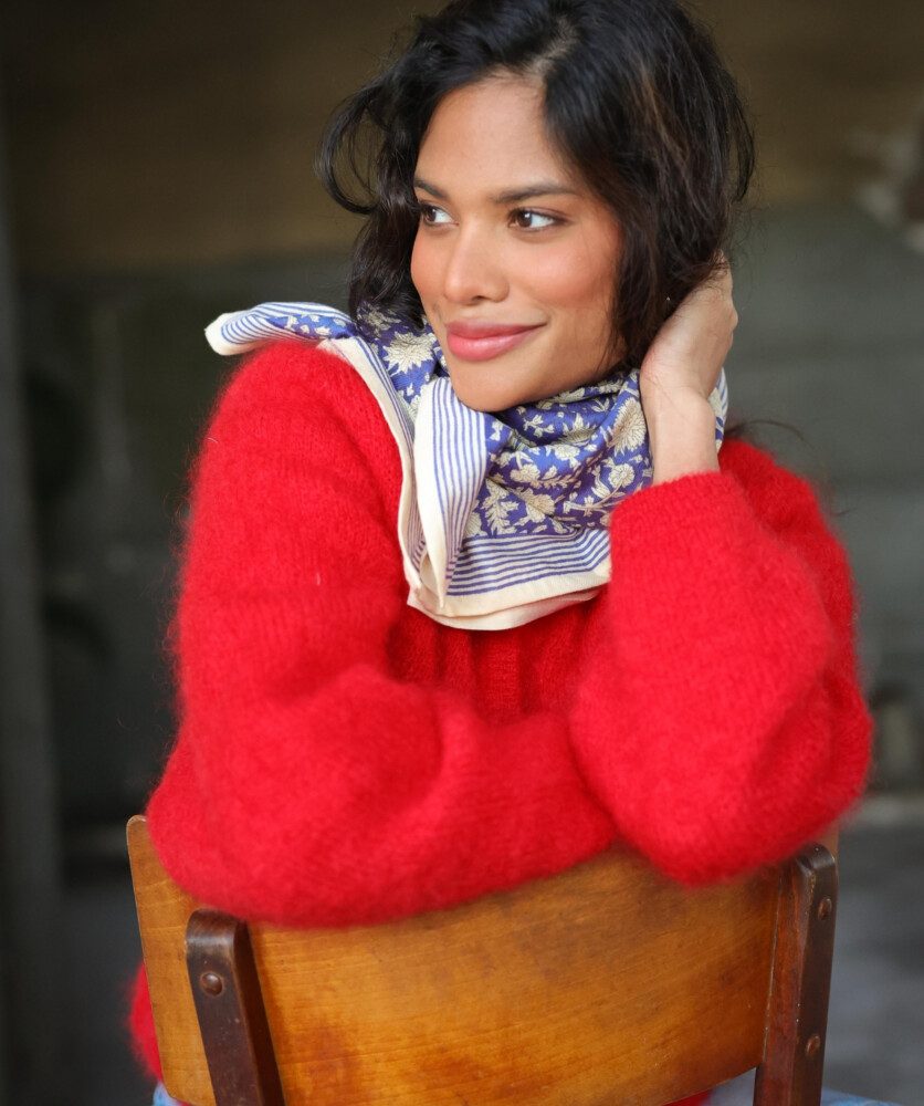 Foulard grand format – Anjali Cobalt