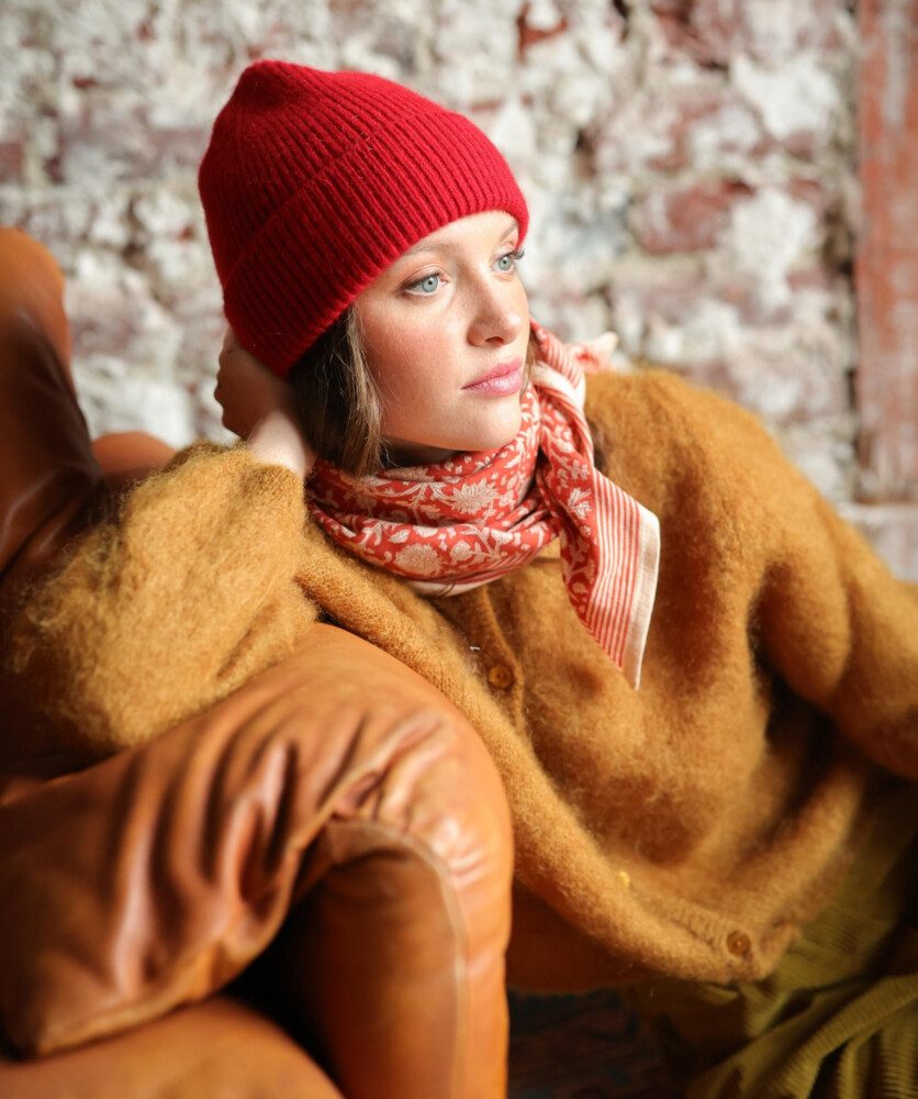 Foulard grand format – Anjali Rouge Brique