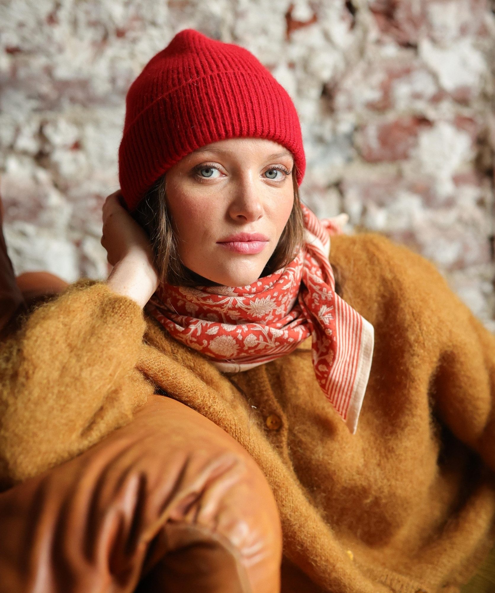 Foulard grand format – Anjali Rouge Brique
