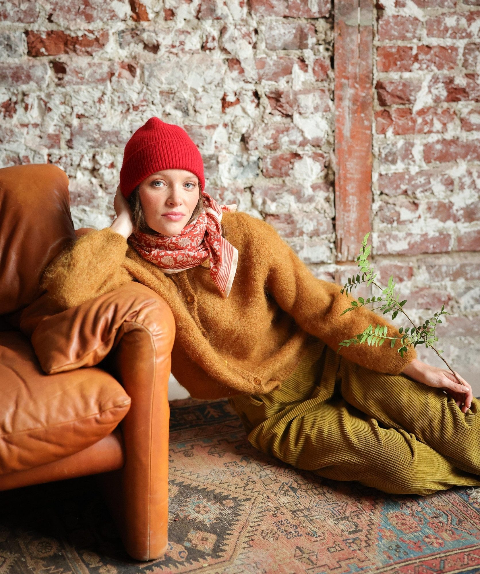 Foulard grand format – Anjali Rouge Brique