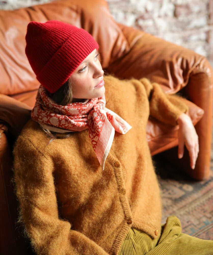 Foulard grand format – Anjali Rouge Brique