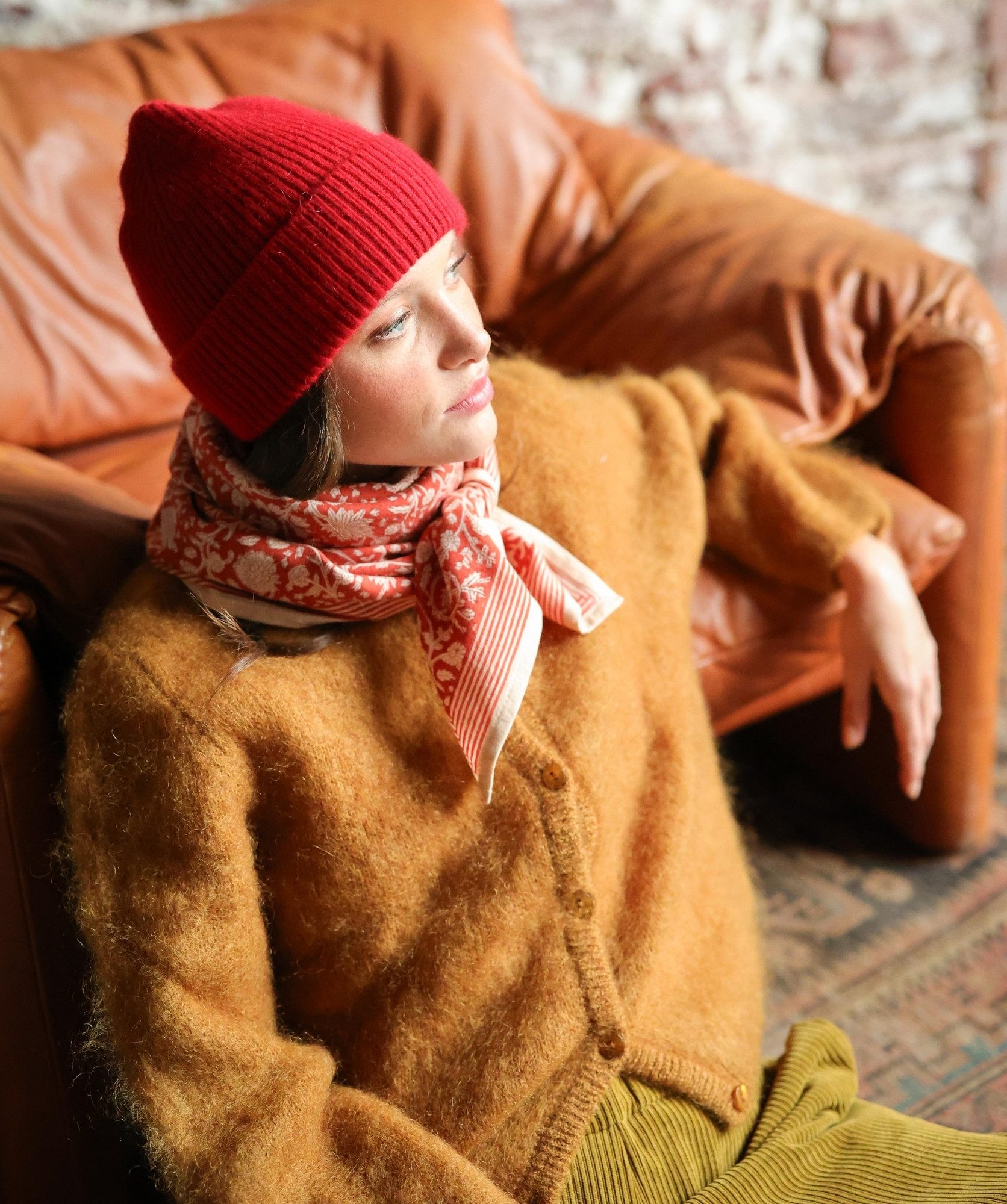 Foulard grand format – Anjali Rouge Brique