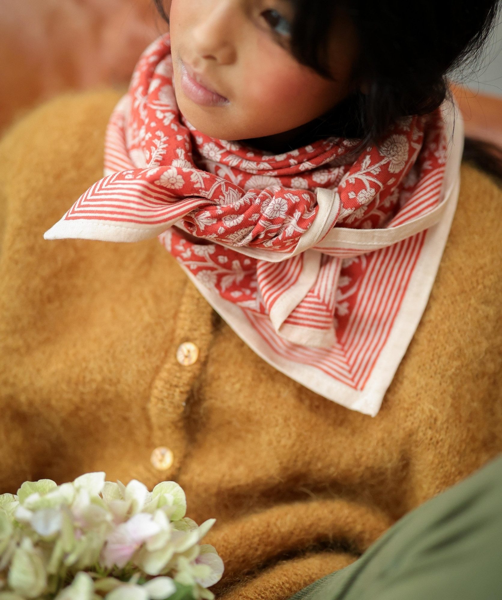 Foulard grand format – Anjali Rouge Brique