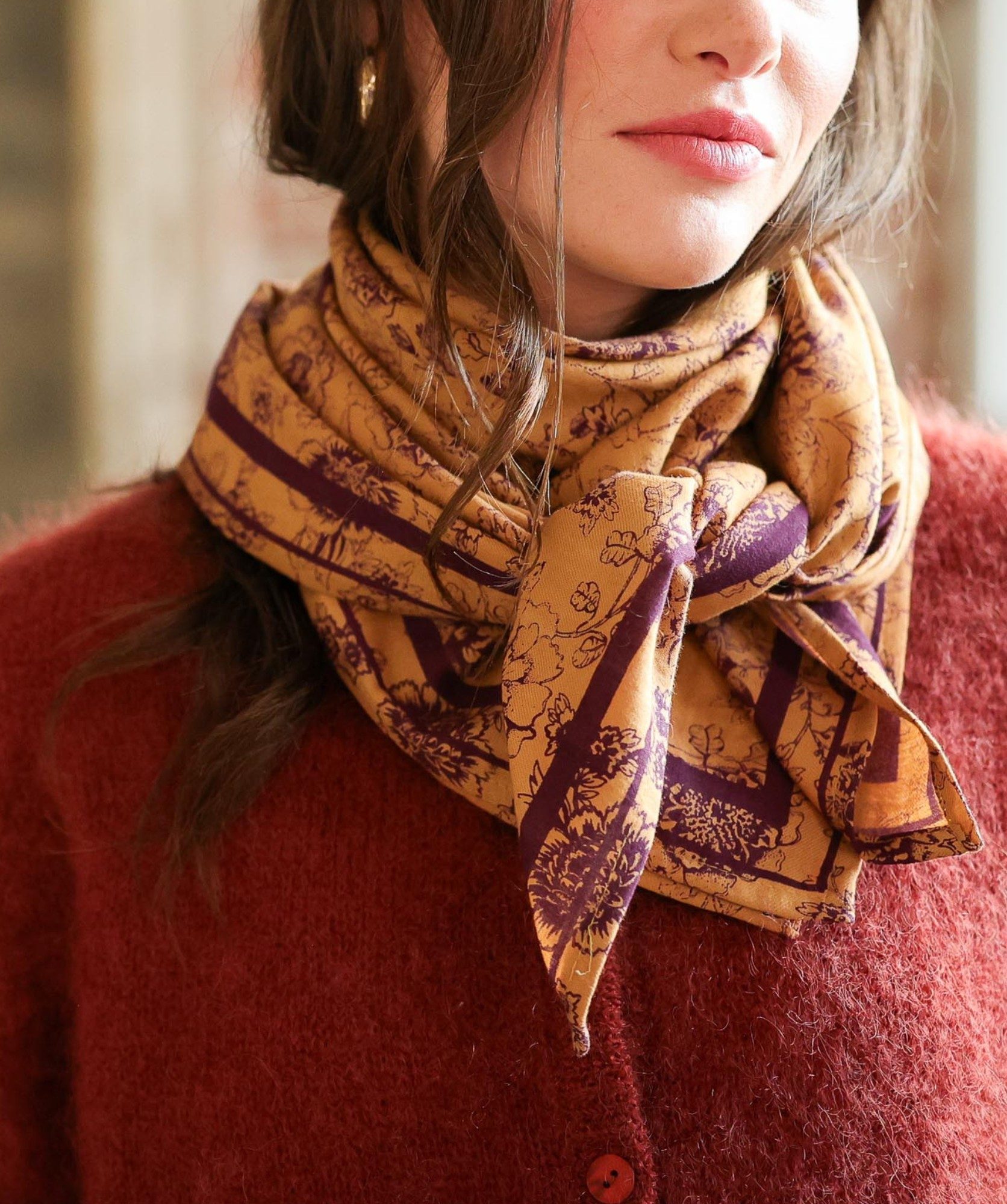 Foulard grand format – Antoinette Prune